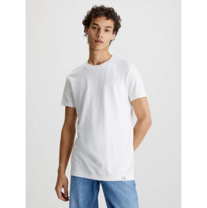 Calvin Klein pánské bílé tričko LOGO TAB - M (YAF)
